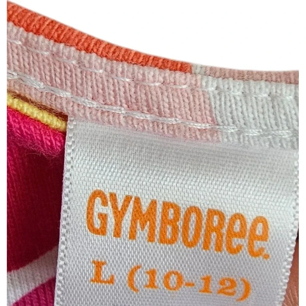 Gymboree Floral Dress Tiered Sleeveless Tie Strap Casual Pink Orange L 10 12 Yea